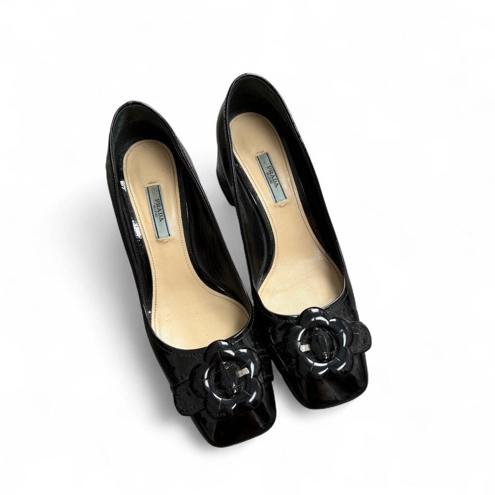 Authentic prada black patent leather